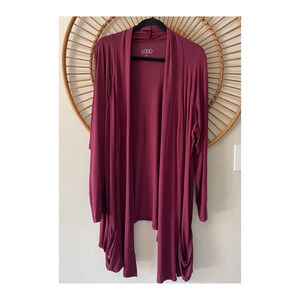 LOGO jersey knit maroon cardigan sz 2X flaw